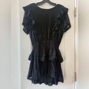 Loveshackfancy black Natasha dress size small ruffle dress party